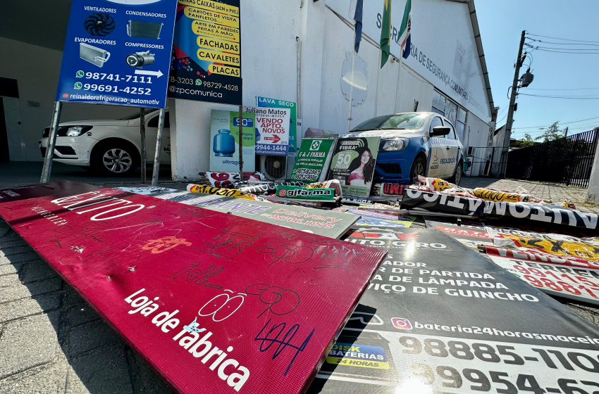 Segurança Cidadã apreende quase mil anúncios irregulares em Maceió