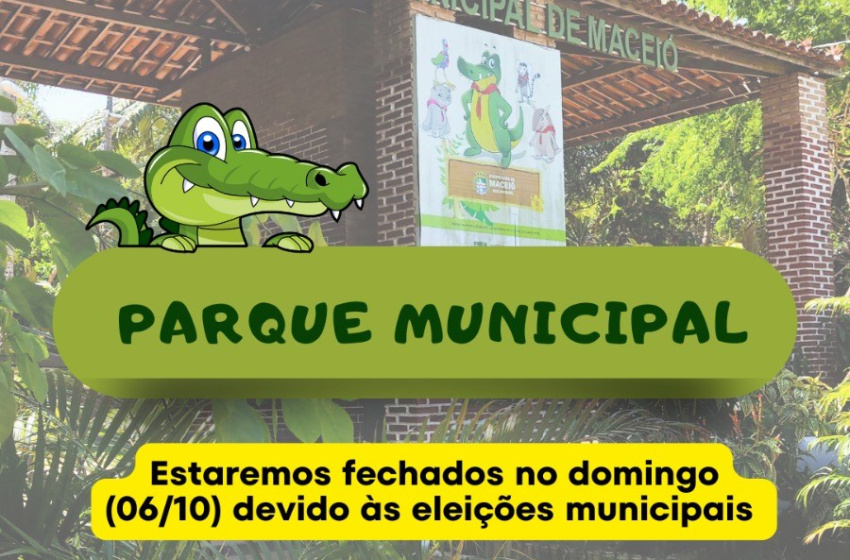 Parque Municipal fecha no domingo (6) por conta das eleições