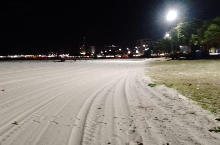 Iluminação na Praia da Avenida e entorno é reforçada para abertura do Verão 2025