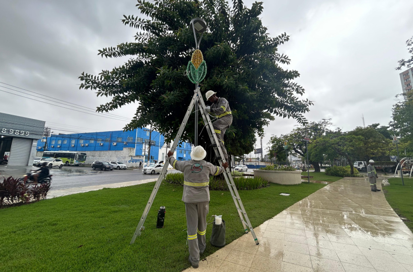 Ilumina Maceió inicia montagem da Vila de São João no Parque do Centenário