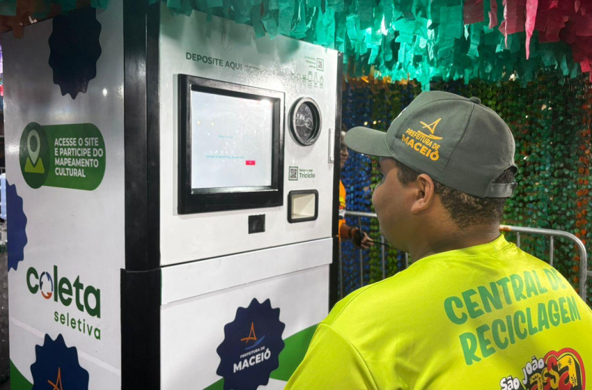 Dispositivo que aceita materiais recicláveis é apresentado ao público do São João Massayó