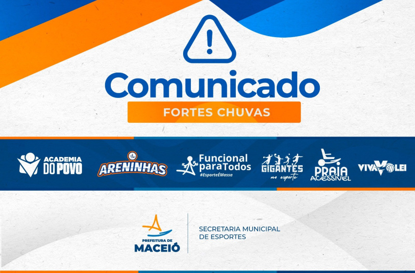 Atividades esportivas são suspensas em Maceió devido às fortes chuvas